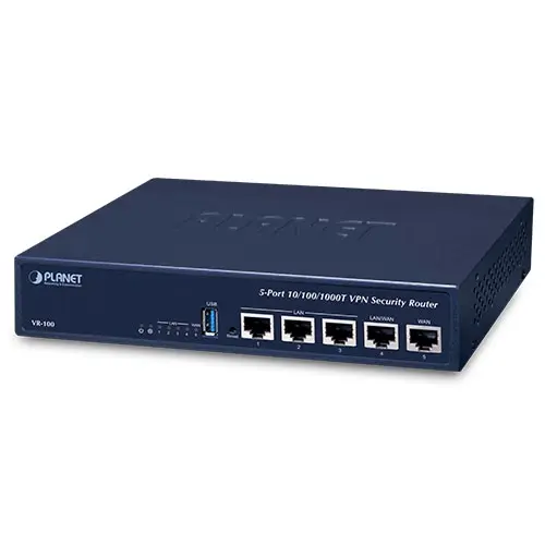 Router de Seguridad VPN PLANET VR-100 – 5 Puertos Gigabit con Funciones Avanzadas
