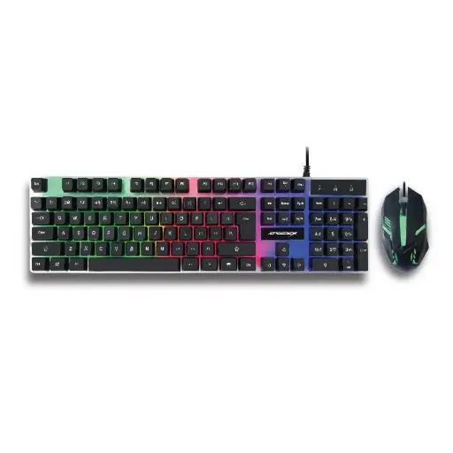 [847330076] Combo Teclado y Mouse USB 2.0 Speedex con LED Retroiluminado Multicolor