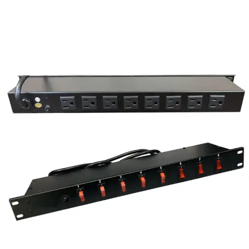 [850440108] PDU Power Distribution Unit 1U/19" with 8 NEMA 5-15R Outlets, Individual Switches, and 4.5-foot Cable